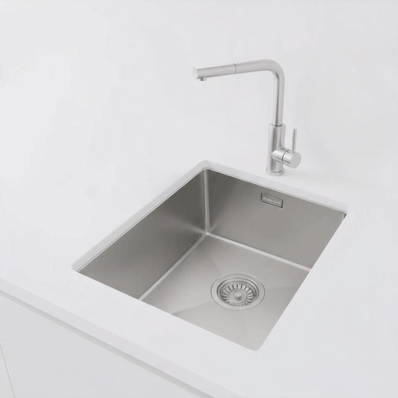Pure.Sink Luxion Ανοξείδωτο νεροχύτη 36x40 cm για εγκατάσταση κάτω από πάγκο, επίπεδη εγκατάσταση και επιφανειακή εγκατάσταση  PLX3640-02