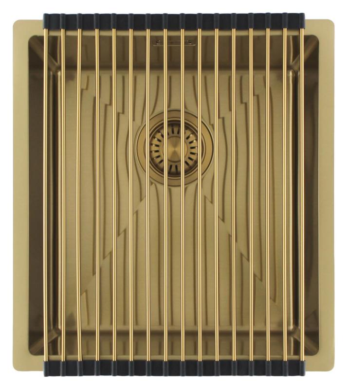 Pure.Sink Luxion Χρυσό νεροχύτη 36x40 cm για υποστύλωμα, επίπεδη εγκατάσταση και επιφανειακή εγκατάσταση PLX3640-60