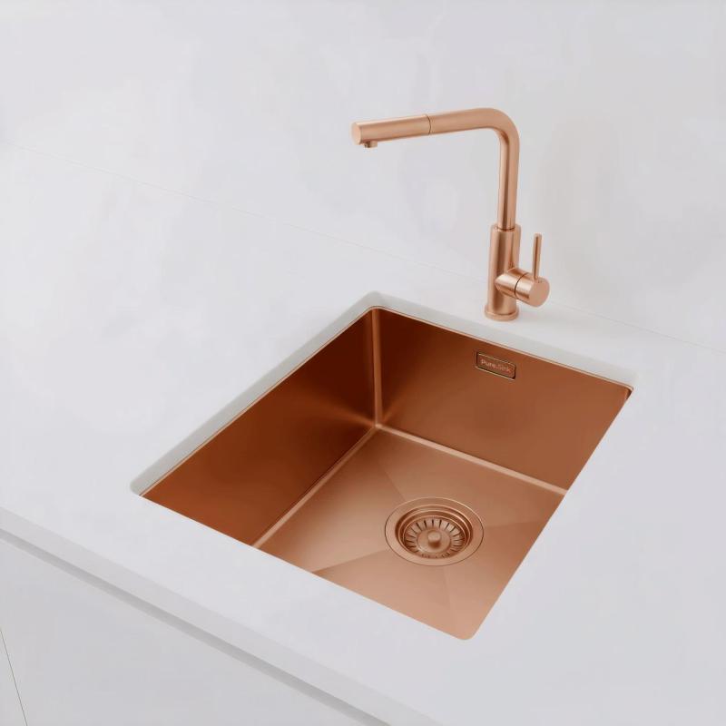 Pure.Sink Luxion Χάλκινο νεροχύτη 36x40 cm υποστύλωμα, επίπεδη εγκατάσταση και επιφανειακή εγκατάσταση PLX3640-62