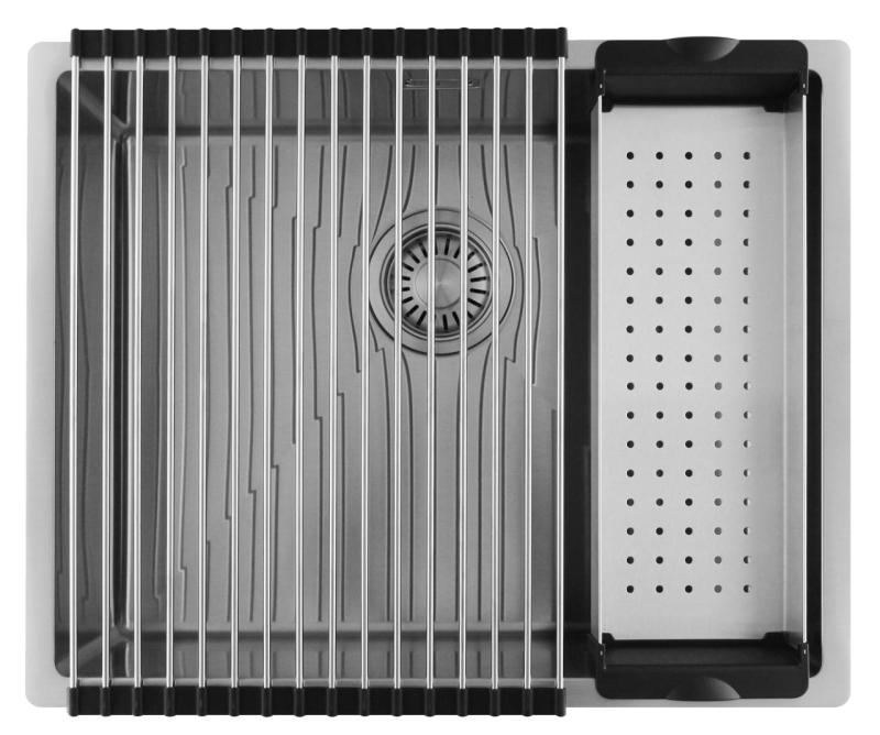 Pure.Sink Luxion Ανοξείδωτο νεροχύτη 50x40 cm για υποστύλωμα, επίπεδη εγκατάσταση και επιφανειακή εγκατάσταση  PLX5040-02