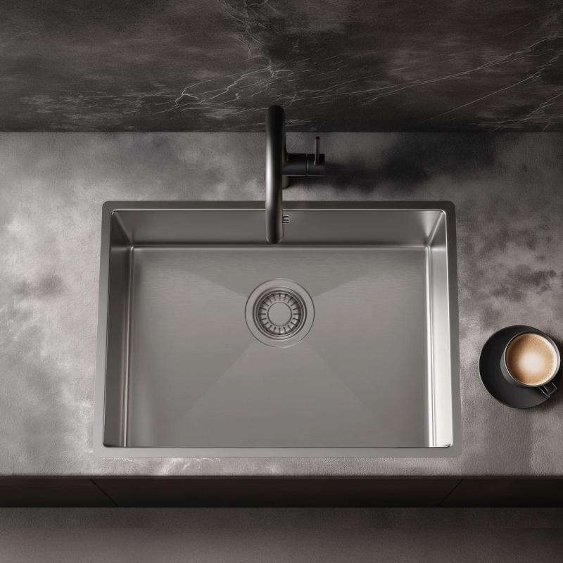 Pure.Sink Luxion Ανοξείδωτο νεροχύτη 50x40 cm για υποστύλωμα, επίπεδη εγκατάσταση και επιφανειακή εγκατάσταση  PLX5040-02