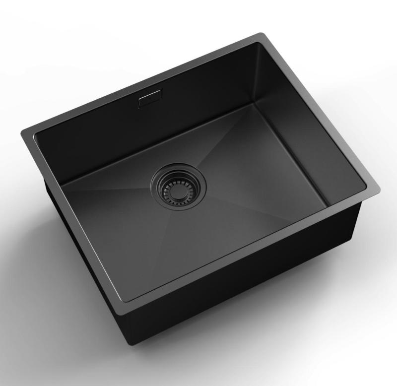 Pure.Sink Luxion PVD Μαύρο νεροχύτη 50x40 cm υποστρώματος, επίπεδης εγκατάστασης και επιφανείας PLX5040-63
