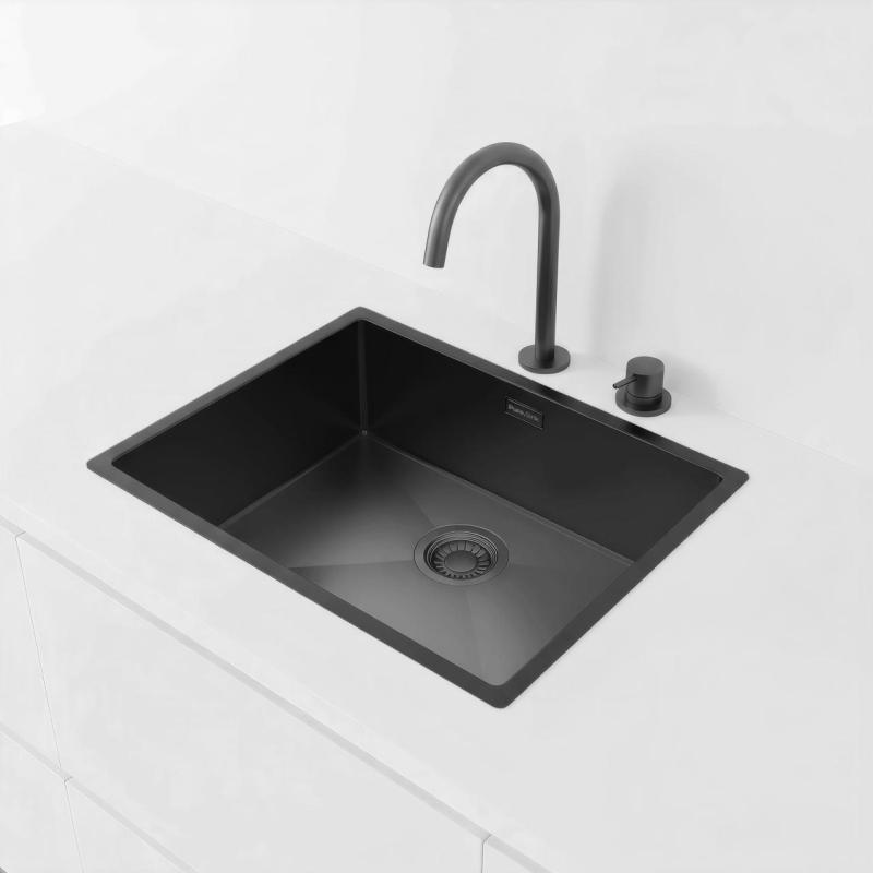 Pure.Sink Luxion PVD Μαύρο νεροχύτη 50x40 cm υποστρώματος, επίπεδης εγκατάστασης και επιφανείας PLX5040-63
