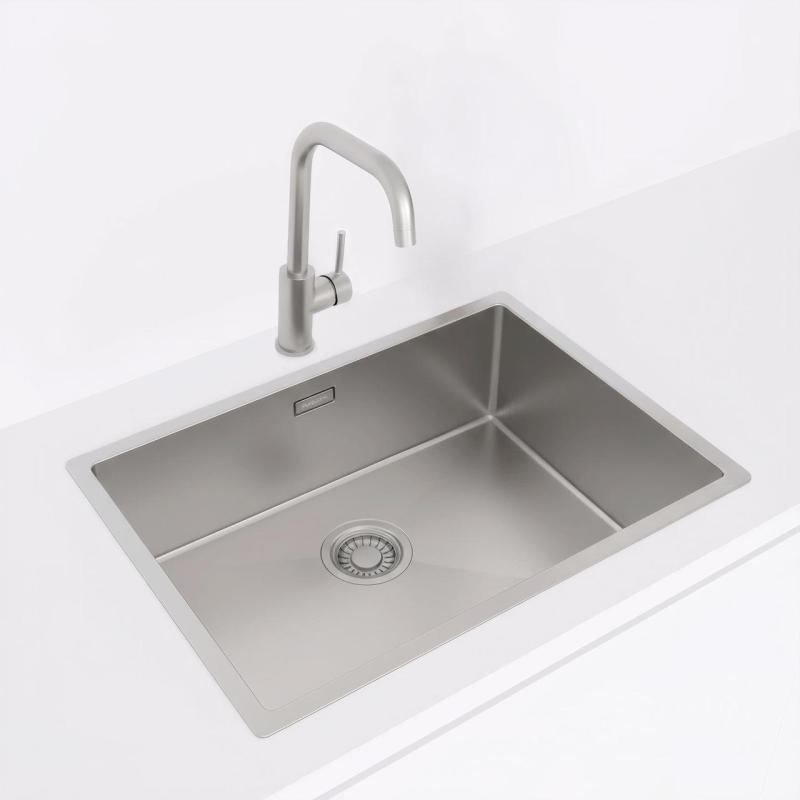 Pure.Sink Luxion Ανοξείδωτος νεροχύτης 55x40 cm για υποστύλωμα, επίπεδη εγκατάσταση και επιτοίχια εγκατάσταση PLX5540-02