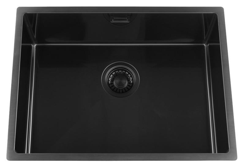 Pure.Sink Luxion PVD Μαύρο νεροχύτη 55x40 cm για εγκατάσταση κάτω από πάγκο, επίπεδη εγκατάσταση και επιφανειακή εγκατάσταση PLX5540-63