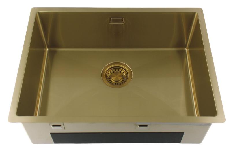 Pure.Sink Luxion Χρυσό νεροχύτη 55x40 cm για εγκατάσταση κάτω από πάγκο, επίπεδη εγκατάσταση και επιφανειακή εγκατάσταση PLX5540-60