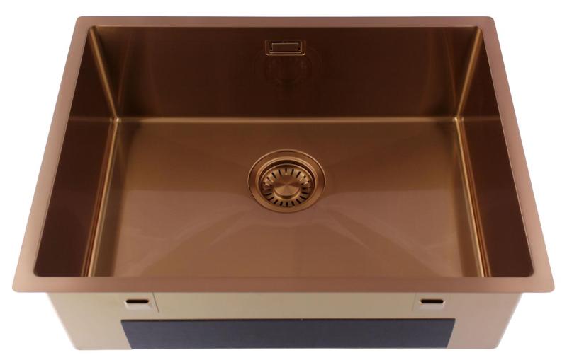Pure.Sink Luxion Χάλκινο νεροχύτη 55x40 cm για υποστύλωμα, επίπεδη εγκατάσταση και επιφανειακή εγκατάσταση PLX5540-62