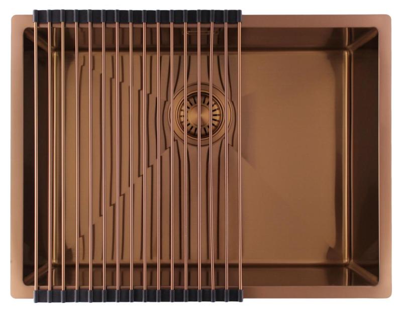 Pure.Sink Luxion Χάλκινο νεροχύτη 55x40 cm για υποστύλωμα, επίπεδη εγκατάσταση και επιφανειακή εγκατάσταση PLX5540-62