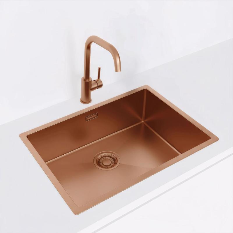 Pure.Sink Luxion Χάλκινο νεροχύτη 55x40 cm για υποστύλωμα, επίπεδη εγκατάσταση και επιφανειακή εγκατάσταση PLX5540-62