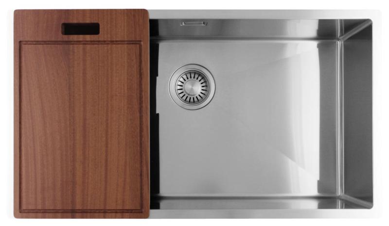 Pure.Sink Luxion Μεγάλο νεροχύτη από ανοξείδωτο χάλυβα 74x40 cm για υποστύλωμα, επίπεδη εγκατάσταση και επιφανειακή εγκατάσταση PLX7440-02