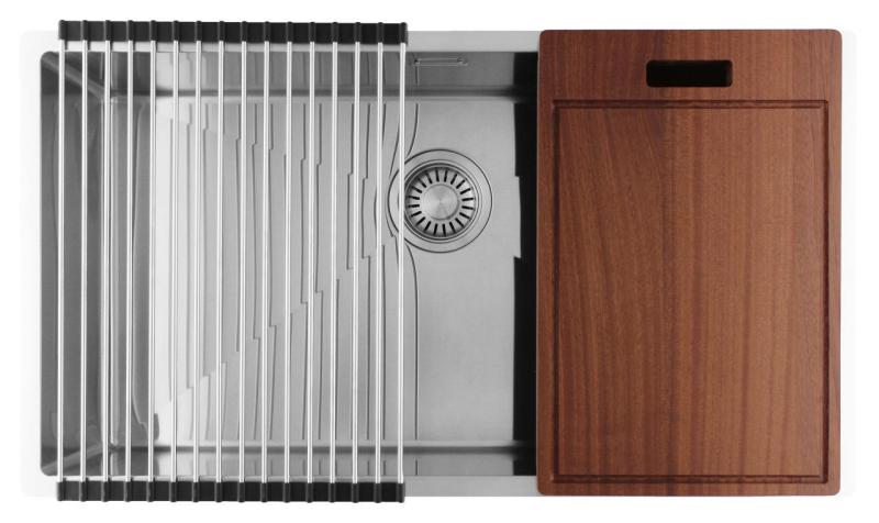 Pure.Sink Luxion Μεγάλο νεροχύτη από ανοξείδωτο χάλυβα 74x40 cm για υποστύλωμα, επίπεδη εγκατάσταση και επιφανειακή εγκατάσταση PLX7440-02