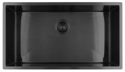 Pure.Sink Luxion Μεγάλο νεροχύτη Gun metal 74x40 cm για υποστύλωση, επίπεδη εγκατάσταση και επιφανειακή εγκατάσταση PLX7440-61