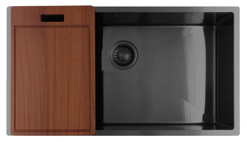 Pure.Sink Luxion Μεγάλο νεροχύτη Gun metal 74x40 cm για υποστύλωση, επίπεδη εγκατάσταση και επιφανειακή εγκατάσταση PLX7440-61