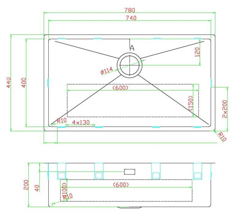 Pure.Sink Luxion Μεγάλο νεροχύτη Gun metal 74x40 cm για υποστύλωση, επίπεδη εγκατάσταση και επιφανειακή εγκατάσταση PLX7440-61