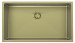 Pure.Sink Luxion Μεγάλο χρυσό νεροχύτη 74x40 cm για εγκατάσταση κάτω από πάγκο, επίπεδη εγκατάσταση και επιφανειακή εγκατάσταση PLX7440-60