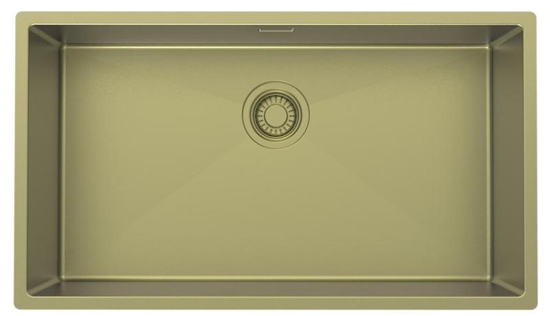 Pure.Sink Luxion Μεγάλο χρυσό νεροχύτη 74x40 cm για εγκατάσταση κάτω από πάγκο, επίπεδη εγκατάσταση και επιφανειακή εγκατάσταση PLX7440-60