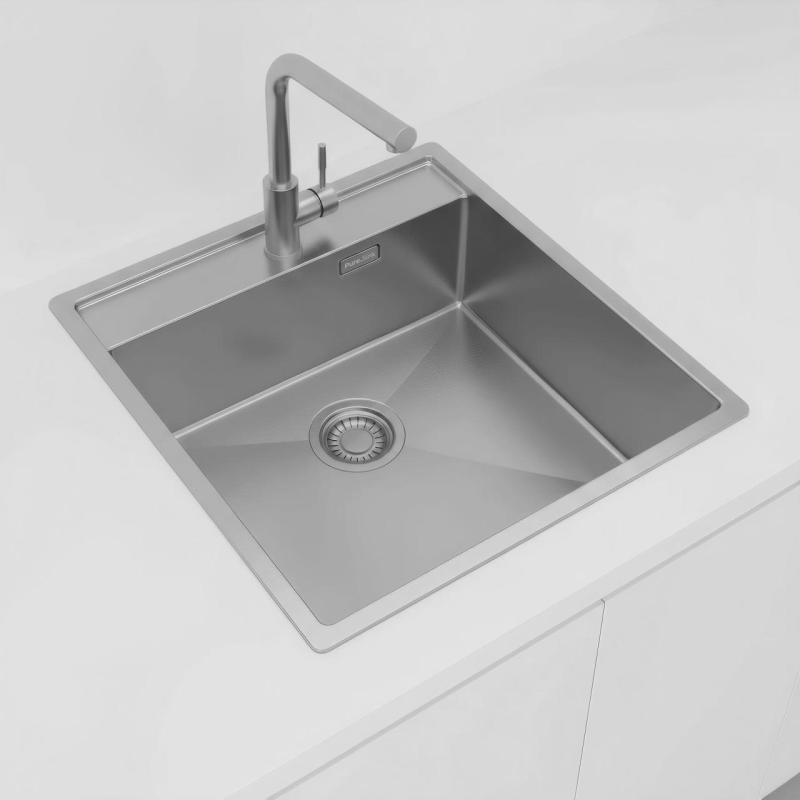 Pure.Sink Luxion Ανοξείδωτο νεροχύτη 51x50 cm Tapwing με οπή για βρύση PLX5150T-02
