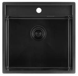 Pure.Sink Luxion PVD Μαύρο νεροχύτη 51x50 cm Tapwing με οπή για βρύση PLX5150T-63