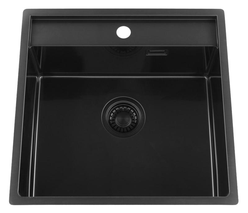 Pure.Sink Luxion PVD Μαύρο νεροχύτη 51x50 cm Tapwing με οπή για βρύση PLX5150T-63