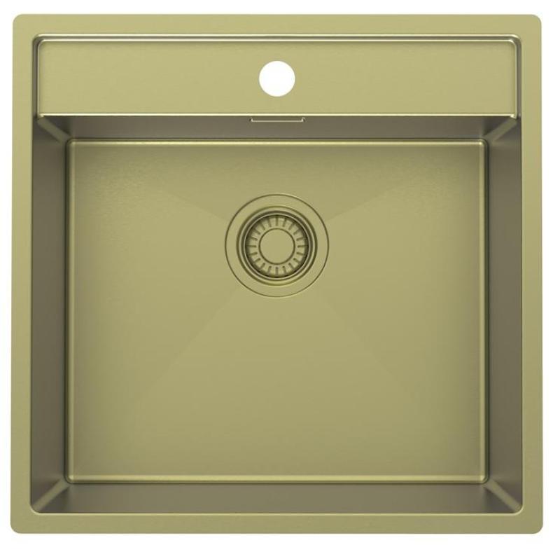 Pure.Sink Luxion Χρυσό νεροχύτη 51x50 cm Tapwing με οπή για βρύση PLX5150T-60