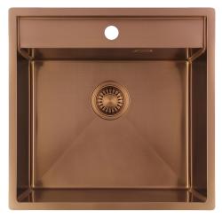 Pure.Sink Luxion Χάλκινο νεροχύτη 51x50 cm Tapwing με οπή για βρύση PLX5150T-62