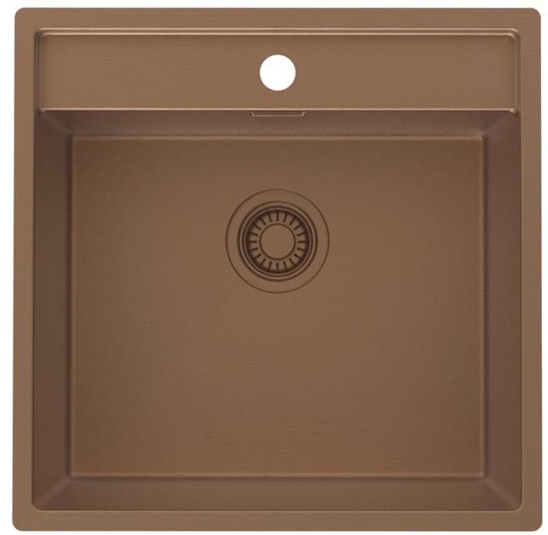 Pure.Sink Luxion Χάλκινο νεροχύτη 51x50 cm Tapwing με οπή για βρύση PLX5150T-62
