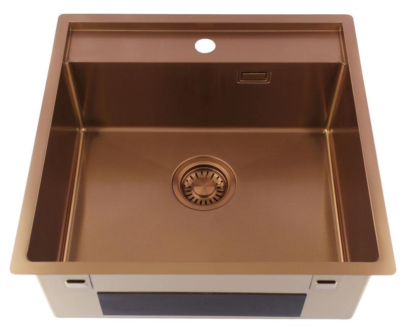 Pure.Sink Luxion Χάλκινο νεροχύτη 51x50 cm Tapwing με οπή για βρύση PLX5150T-62