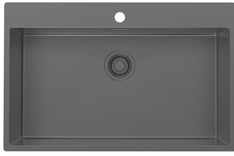 Pure.Sink Luxion Μεγάλο νεροχύτη Gun metal 78x50 cm Tapwing με οπή για βρύση PLX7850T-61