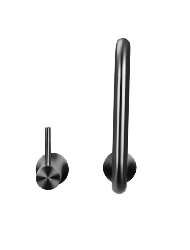 Pure.Sink Luxion Μπαταρία κουζίνας από μασίφ ανοξείδωτο ατσάλι με 2 οπές και στρογγυλή έξοδο PLX2HR-02