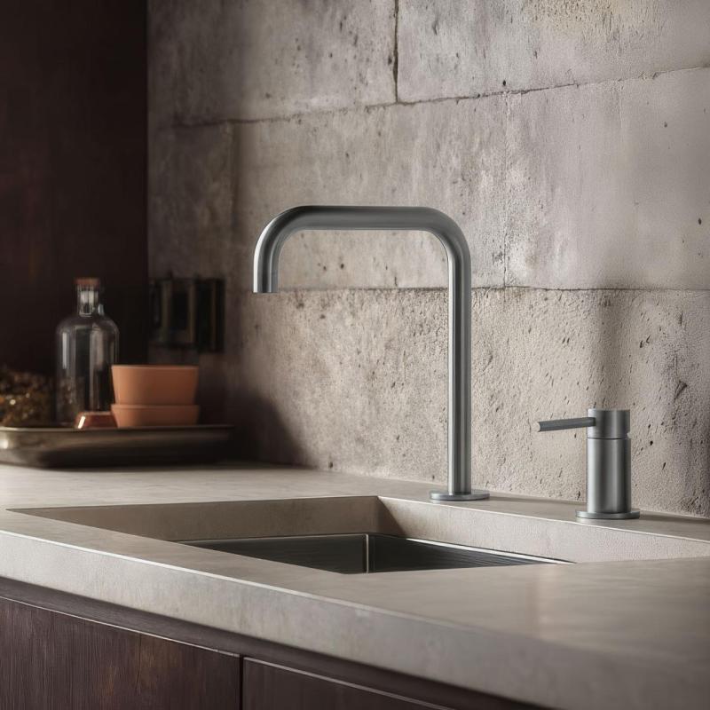 Pure.Sink Luxion Μαζική βρύση κουζίνας από ανοξείδωτο χάλυβα με 2 οπές και U-σχήμα έξοδο PLX2HU-02