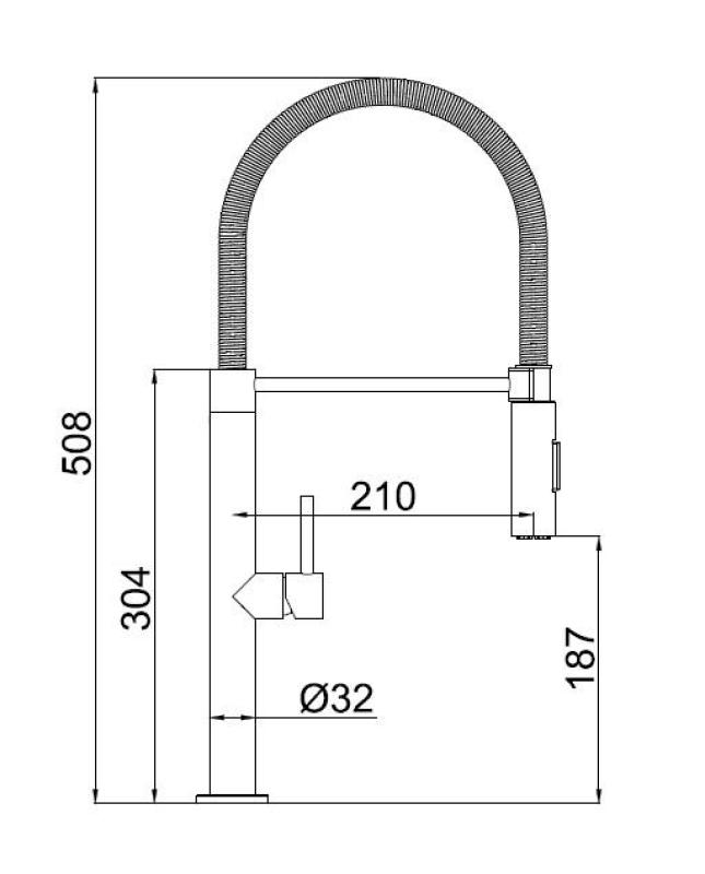 Pure.Sink Luxion Μαύρη ματ βρύση κουζίνας profi με εύκαμπτο στόμιο και 2 τύπους ροής PLXFLEX-10