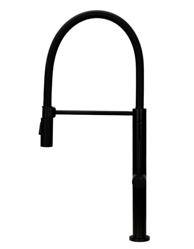 Pure.Sink Luxion Μαύρη ματ βρύση κουζίνας profi με εύκαμπτο στόμιο και 2 τύπους ροής PLXFLEX-10