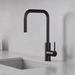 Pure.Sink Luxion Μαύρη μαύρη βρύση κουζίνας τετράγωνη με αποσπώμενο στόμιο PLXSQUA-10