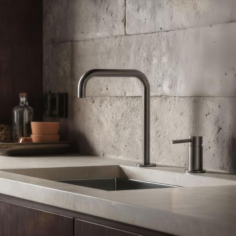 Pure.Sink Luxion 2-οπών Gun metal βρύση κουζίνας με U έξοδο PLX2HU-61