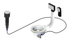 Σετ αποχέτευσης Granitemy White συμπεριλαμβανομένου του κουμπιού-αποβλήτων με βύσμα, συν ορθογώνια και στρογγυλή υπερχείλιση 1208971747