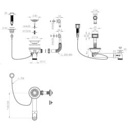 Σετ αποχέτευσης Granitemy RVS συμπεριλαμβανομένου του κουμπιού αποβλήτων με πρίζα, συν ορθογώνιος και στρογγυλός υπερχείλιση 1208971748