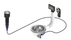 Σετ αποχέτευσης Granitemy RVS συμπεριλαμβανομένου του κουμπιού αποβλήτων με πρίζα, συν ορθογώνιος και στρογγυλός υπερχείλιση 1208971748