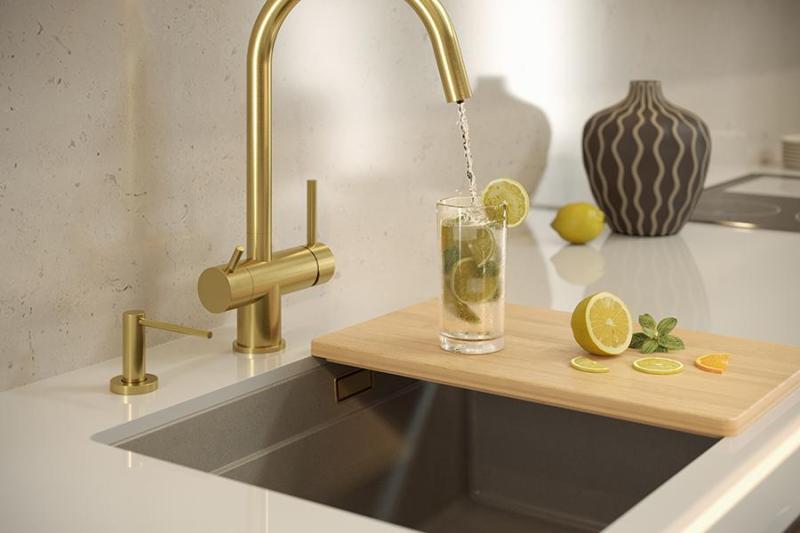 Quadri Newport II γρανίτης υποστρώματος μπεζ νεροχύτης 560x450mm με χάλκινο πώμα και καπάκι αποχέτευσης 1208971764