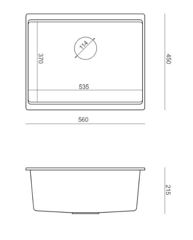 Quadri Newport II γρανίτης υποστρώματος μπεζ νεροχύτης 560x450mm με χάλκινο πώμα και καπάκι αποχέτευσης 1208971764