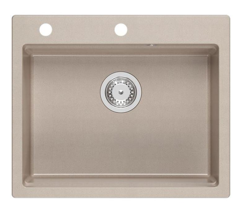 Quadri Durham Pearl Beige γρανίτης επιφάνειας νεροχύτη 595x500 με διανομέα σαπουνιού, πίνακα κοπής, εσωτερικό νεροχύτη και ρολό ματ 1208971814