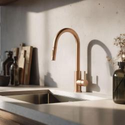 Pure.Sink Elite Steel Stream-S κουζινοβρύση PVD χαλκός με αποσπώμενο ρουξούνι PS8045-62