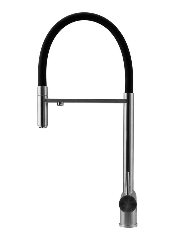 Pure.Sink Elite Steel Flex 3-τρόπος ανοξείδωτο νεροχύτη κουζίνας με ευέλικτη έξοδο και φιλτραρισμένο νερό PS8110-02