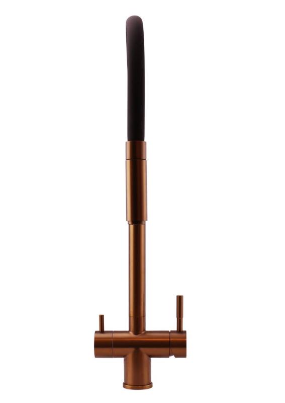 Pure.Sink Elite Steel Flex 3-τρόπος PVD χάλκινη κουζινική βρύση με ευέλικτη έξοδο και φιλτραρισμένο νερό PS8110-62