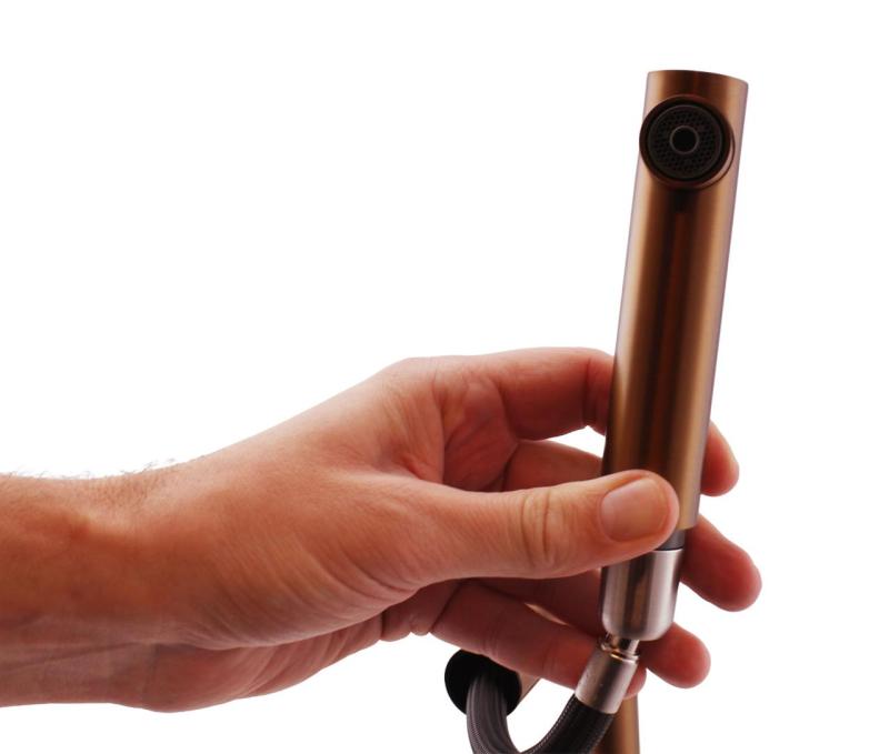 Pure.Sink Elite Steel Clear-S PVD Χαλκός 3-δρόμων Κουζινική βρύση με Αποσπώμενη Έξοδο και Φιλτραρισμένο Νερό PS8120-62