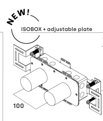 Waterevolution Εντοιχισμένος μείκτης νιπτήρα 2 οπών με δυνατότητα ρύθμισης T0.16.EBI