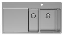 Pure.Sink Exclusivo Ανοξείδωτο νεροχύτη 1,5  με αποστραγγιστικό 100x52 cm Βρύση δεξιά PEX3418100RT-02