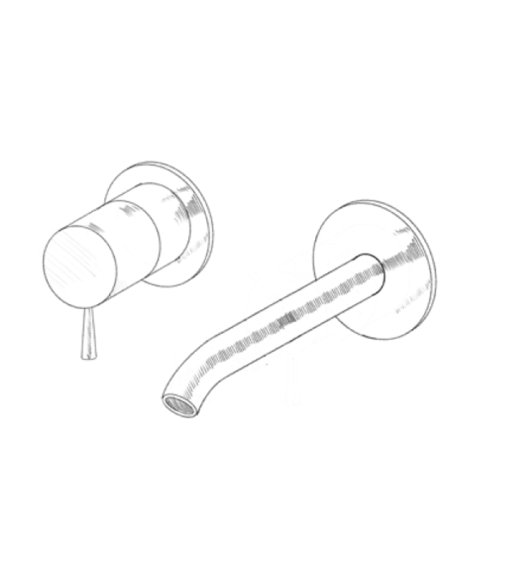 MURO TUA Εντοιχισμένος βρύση νιπτήρα χρώμιο M1.AB1.2.CR