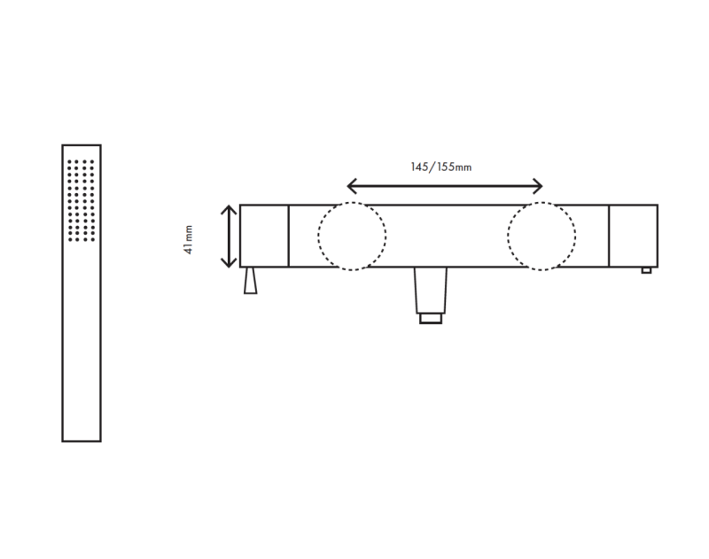 MURO TUA Μίξερ ντους με σετ ντους χρώμιο M1.B1.CR