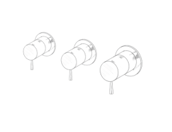 MURO TUA Εντοιχισμένος μείτης με 2 βρύσες χρωμίου M1.B34.R.CR