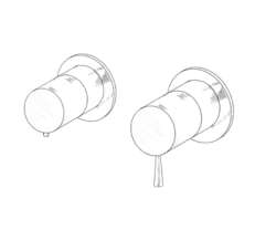 MURO TUA ενσωματωμένη θερμοστατική βρύση ντους με 2 εξόδους χρώμιο M1.B32T.R.CR